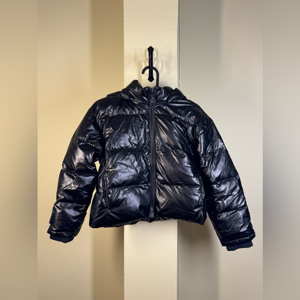 NWOT J. Crew Girls' metallic cropped puffer jacket with PrimaLoft® - Picture 2 of 8